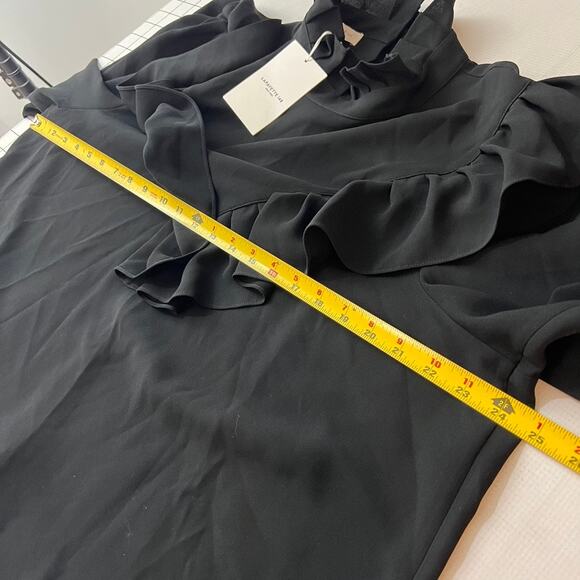 Lafayette 148 Blouse Ruffle High Neck Button Back Women Size XXL NEW - Picture 4 of 13